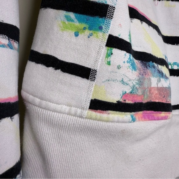Lululemon Scuba Hoodie Size 4 Classic Lulu Rare White Paint Splash Stripe Print - Picture 12 of 12